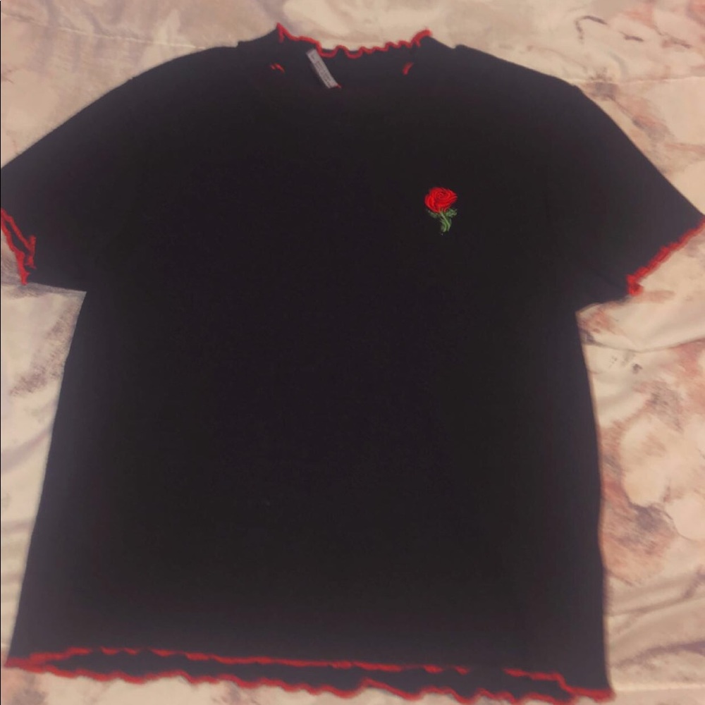 Rose Black Top